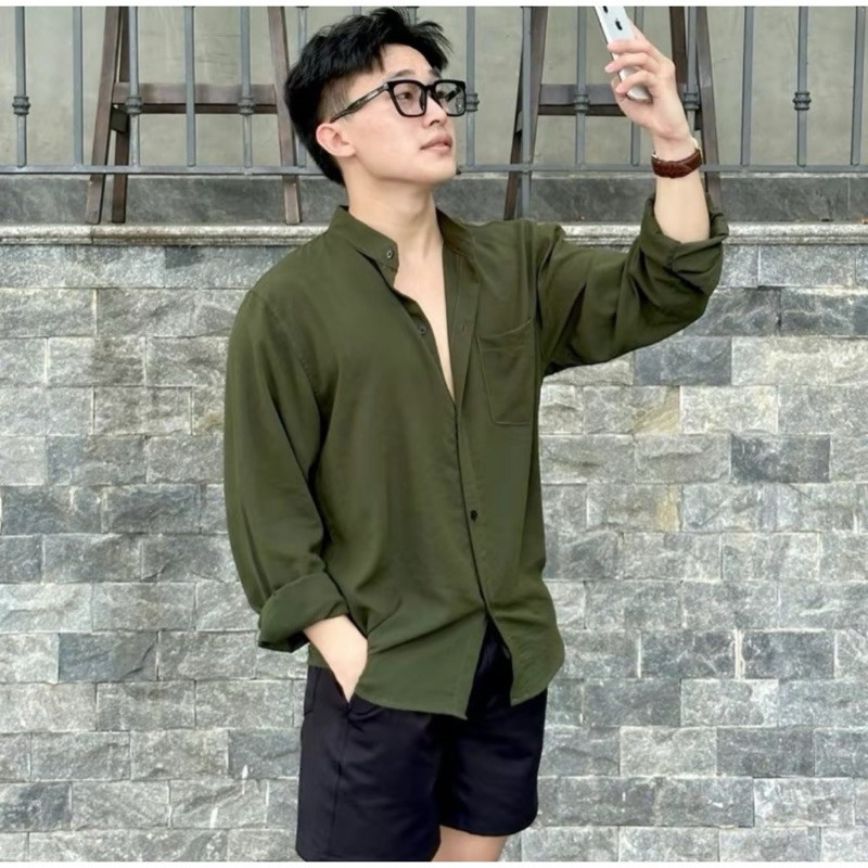 เสื้อคอปกชายทรงหลวมแขนยาวสไตล์เบสแฟชั่นเกาหลี| ร้าน NTD