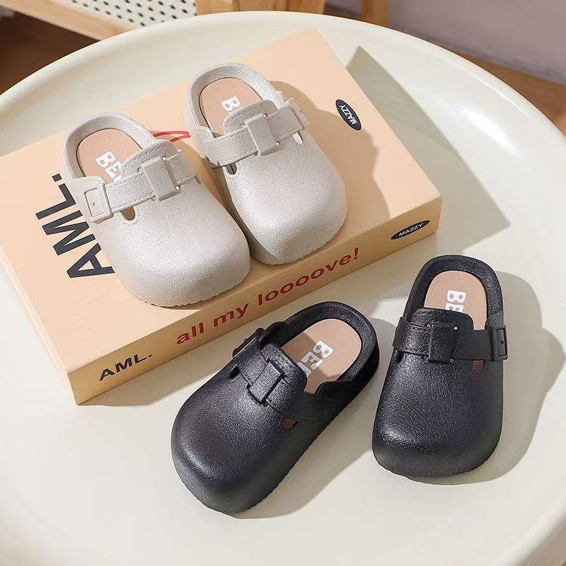 [ML] 24-41 ซม.เด็กรองเท้าแตะปิดนิ้วเท้าฤดูร้อนสาวเจ้าหญิง Anti-Slip แบนสวมใส่ด้านนอกน่ารักแม่ลูกรองเท้าแตะรองเท้าแตะหญิง