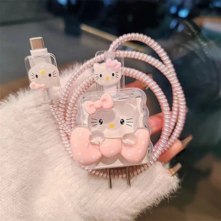 พร้อมส่งจากไทย เคส สำหรับ ไอโฟน Apple Power Adapter 20W ชุดพันสาย เคสหัวชาร์จ ลายการ์ตูน ตัวถนอมสาย USB 20w