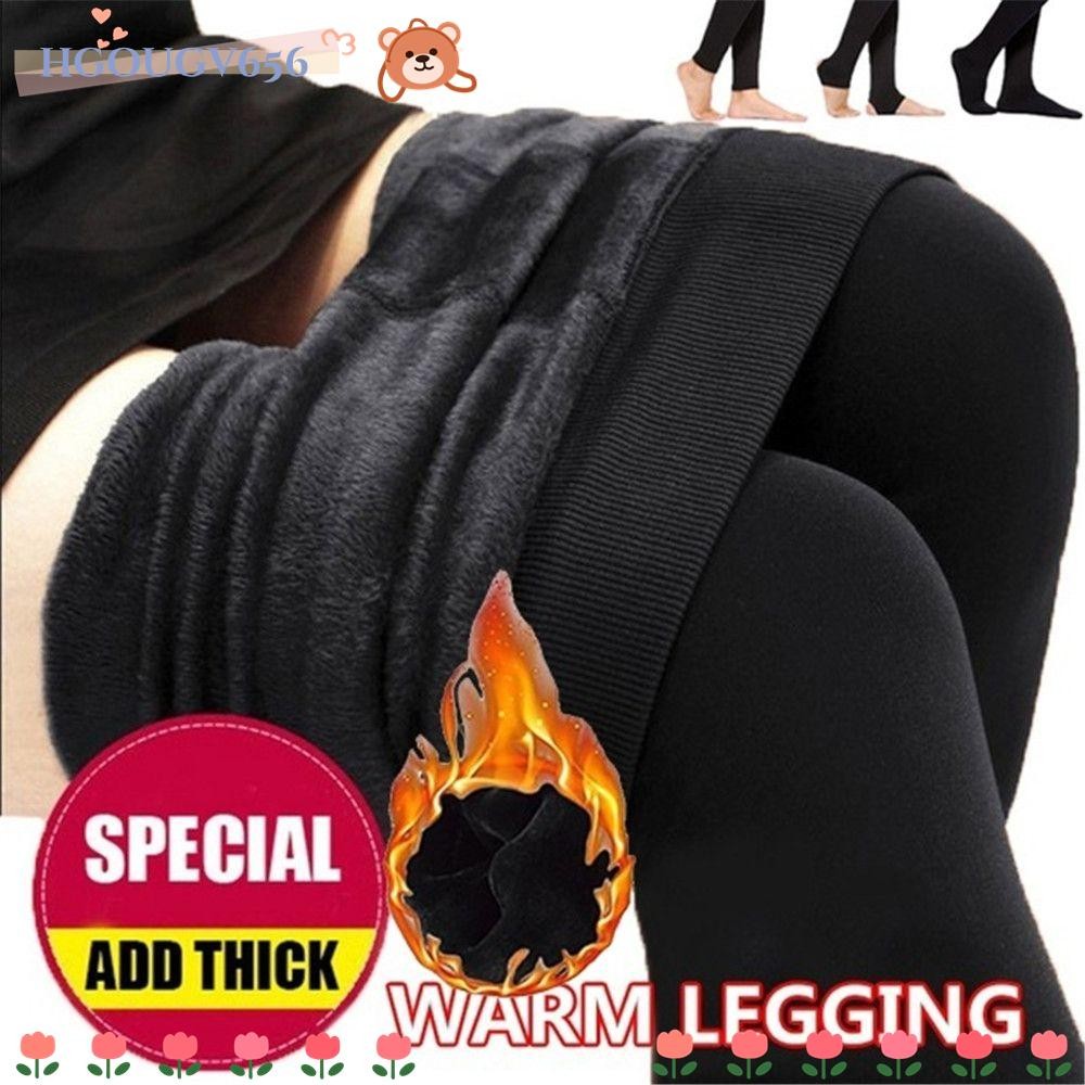 Hgougv656 Slim Leggings Hot Fluff Lined Winter Thermal Warm Tights