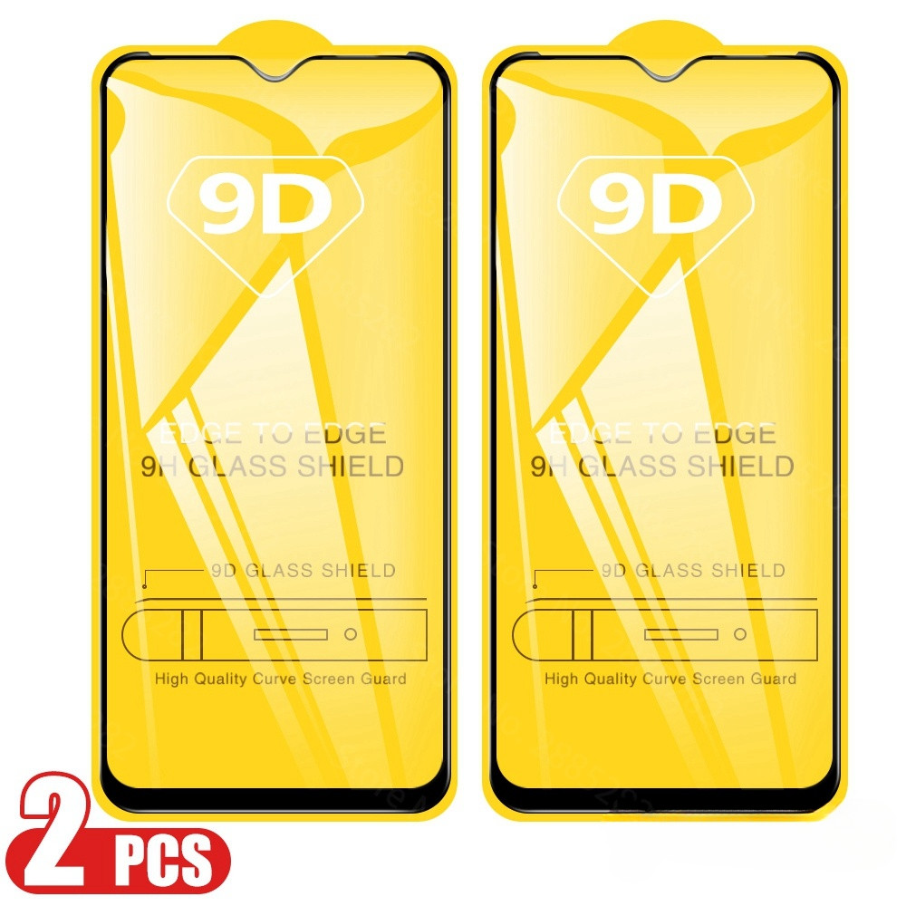 9D Full Cover 9H Ultra ClearกระจกนิรภัยสําหรับRealme 9i 8 8i 7 7i 6 6i 5 5i C3 Narzo 50 2-Pack