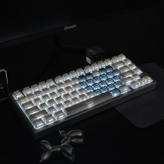 21 ชิ้นโปร่งใสรูปหัวใจ Keycaps Foggy สีดําสีแดง RGB Love Crystal Clear Backlit Keycap สําหรับคีย์บอร์ดแบบกลไก