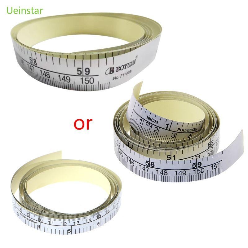 Uein 151 ซม.กาวเมตริกเทปวัดไม้บรรทัดไวนิลสําหรับจักรเย็บผ้าสติกเกอร์