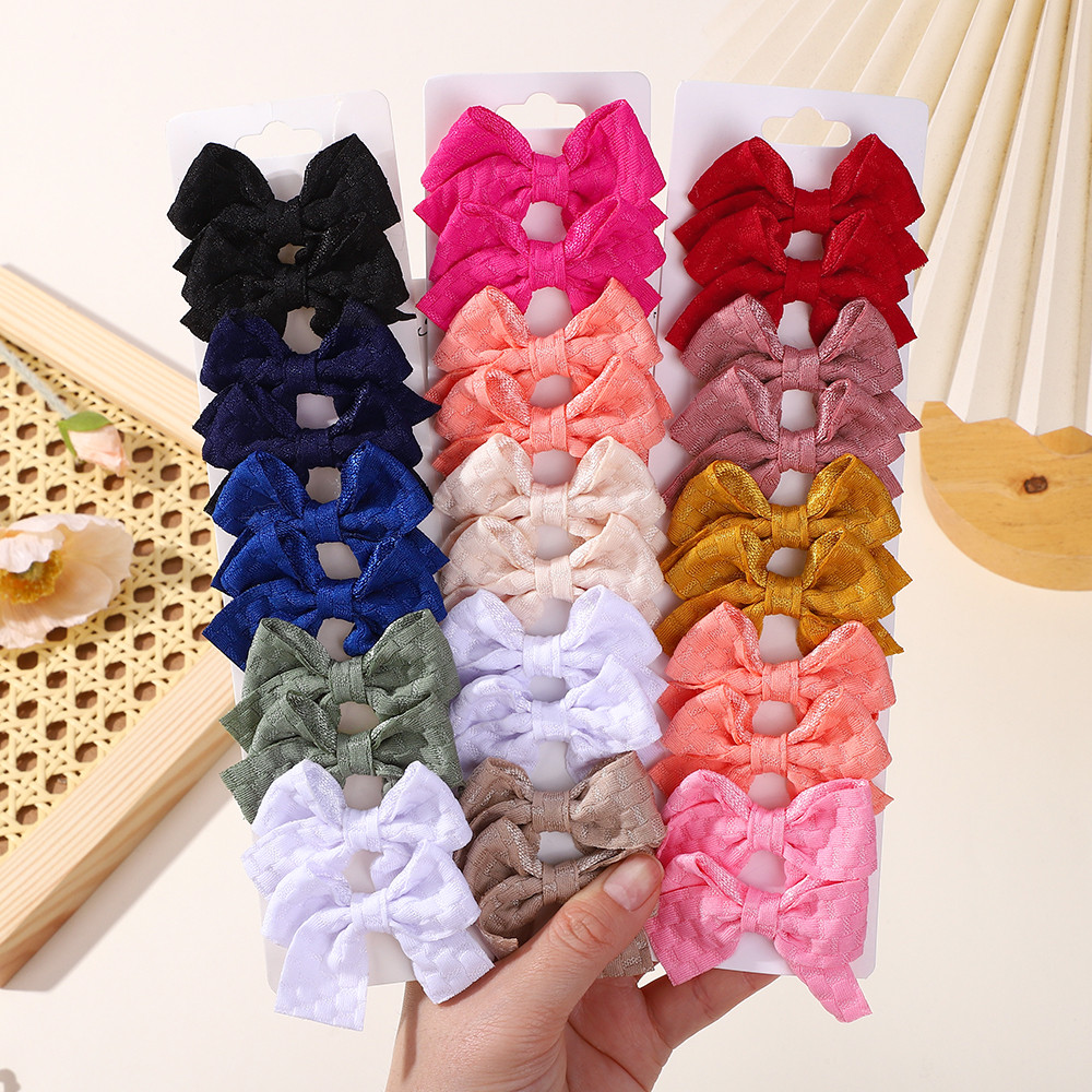 6/10 ชิ้น 2.4 นิ้วผม Bows กิ๊บติดผมสําหรับสาว Hairpin สีทึบแนวตั้งลาย Barrettes Babe อุปกรณ์เสริมผม