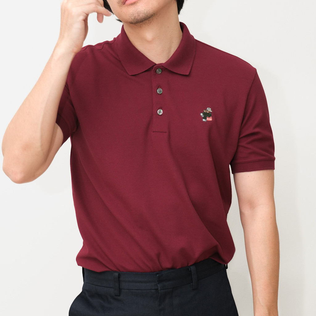 era-won เสื้อโปโลแขนสั้น ทรงสลิม Polo collection “ART TOY" สี Maroon
