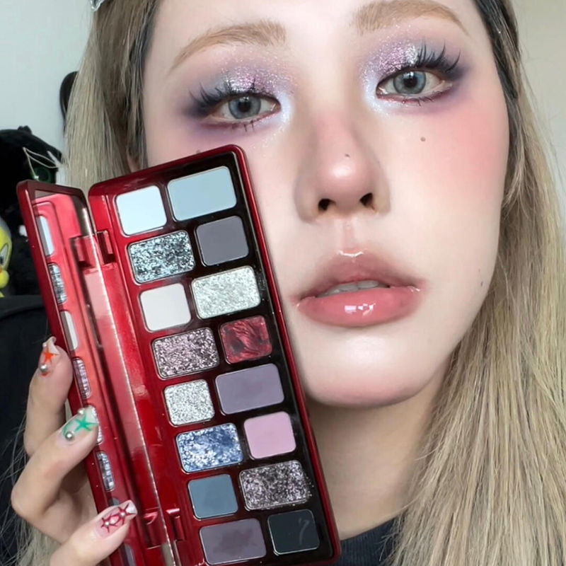 พาเลทอายแชโดว์ 16 สี โทนธรรมชาติ เทา น้ําเงิน ม่วง Smoky ชิมเมอร์ Polar Chameleon
