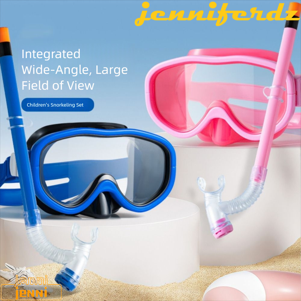 JENNIFERDZ Kid Snorkel Set,แว่นตากันน้ําเด็กแว่นตาว่ายน้ํา,แห้งด้านบนSnorkel Comboชุดป้องกันหมอกป้อง