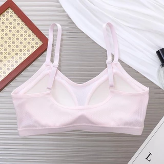 เสื้อชั้นในแบบไร้โครง ตาข่ายระบายอากาศแบบสวม สำหรับสาวอกเล็ก พร้อมฟองน้ำเย็บติด สายเล็กปรับได้ (509)ฟรีไซส์ (32/65AB)