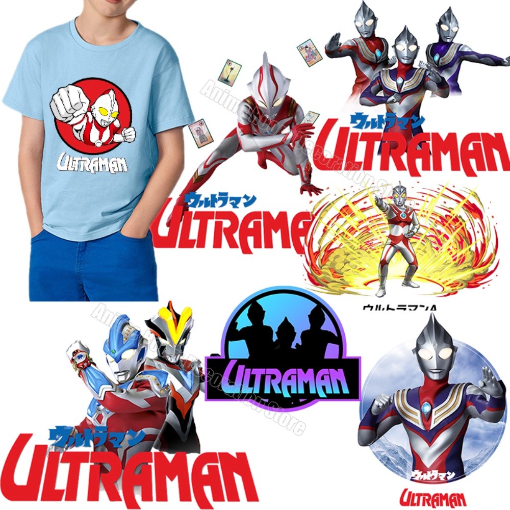UV722 Ultraman ความร้อนสติกเกอร์ล้างทําความสะอาดได้เสื้อผ้าเด็ก Iron-on แพทช์เด็กเสื้อยืด DIY ตกแต่ง