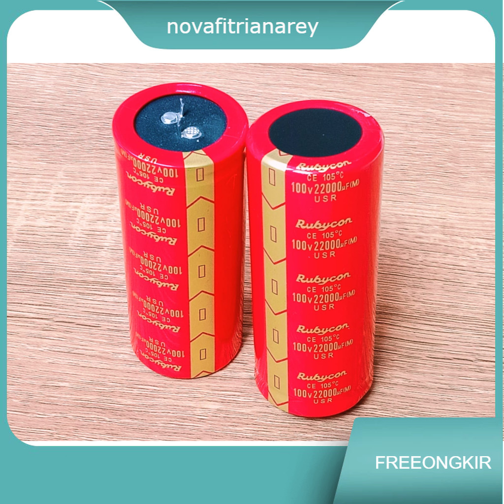 Elco 22000uf 100v rubycon สีแดง USR