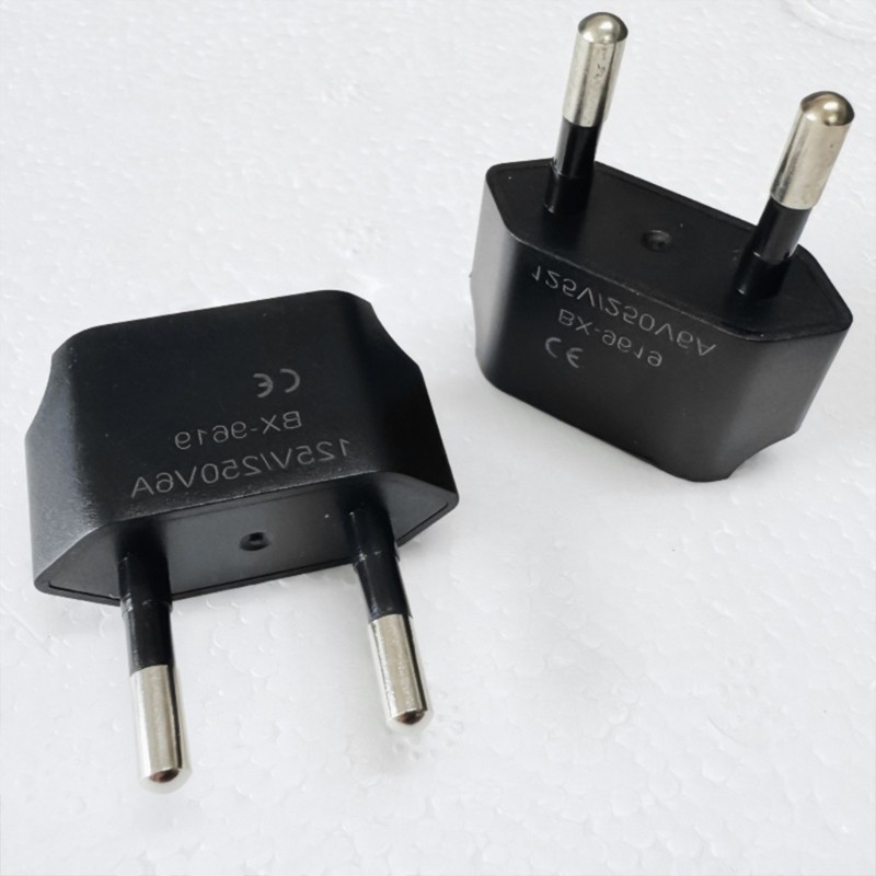 WU Travel US to Europe Power Plug Adapter Flat to Round to