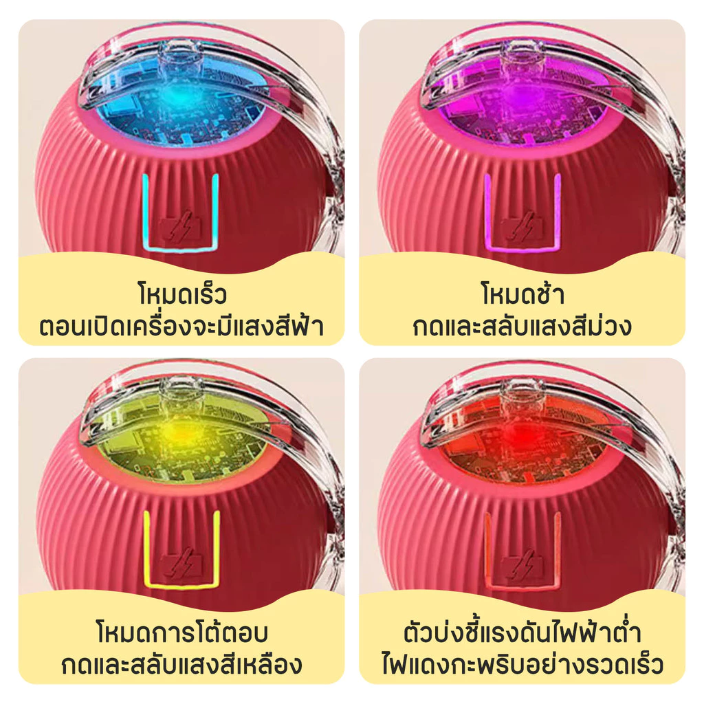 สินค้าใหม่ ลูกบอลกลิ้งไฟฟ้าอัตโนมัติของเล่นสําหรับสัตว์เลี้ยง ของเล่นแมวโต้ตอบ thumbnail 9