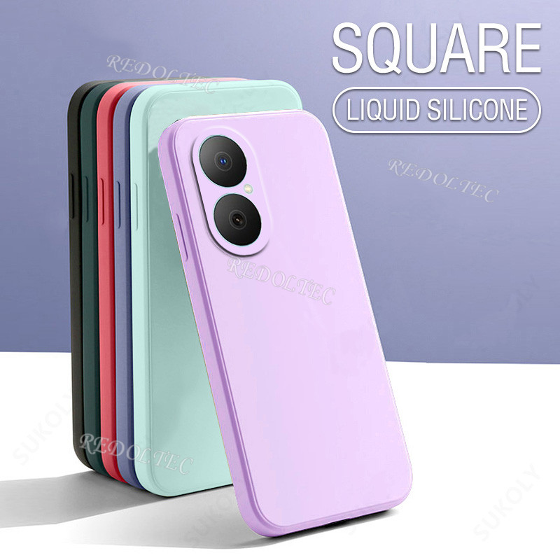 เคสนิ่ม Huawei Nova Y73 ป้องกันกล้องปลอกสีลูกกวาด Huawei NovaY73 Nova Y 73 ซิลิโคนสี่เหลี่ยม TPU บางเฉียบเคลือบฝาครอบโทรศัพท์ด้านหลัง