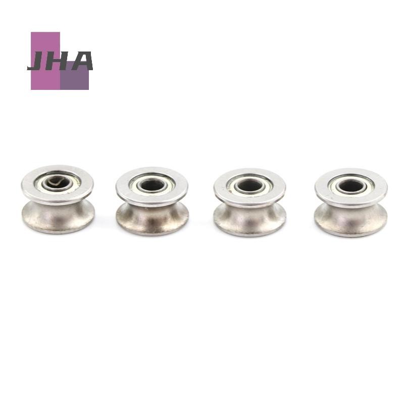 [JHA] 4PCS 4*13*7MM 624UU HCS U Groove Guide Pulley Rail Ball Bearings ล้อใหม่