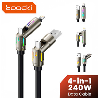 Toocki 4-IN-1 240W USB-A + USB-C ถึง USB-C + lOS สาย Silky S…