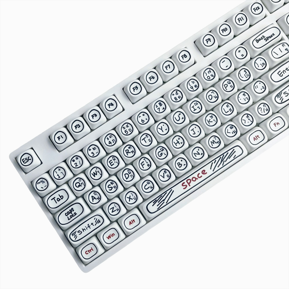 สัตว์ไทย Keycaps MOA Profile PBT DYE-SUB ส่วนบุคคลที่กําหนดเอง DIY สําหรับ MX Switches คีย์บอร์ดเครื