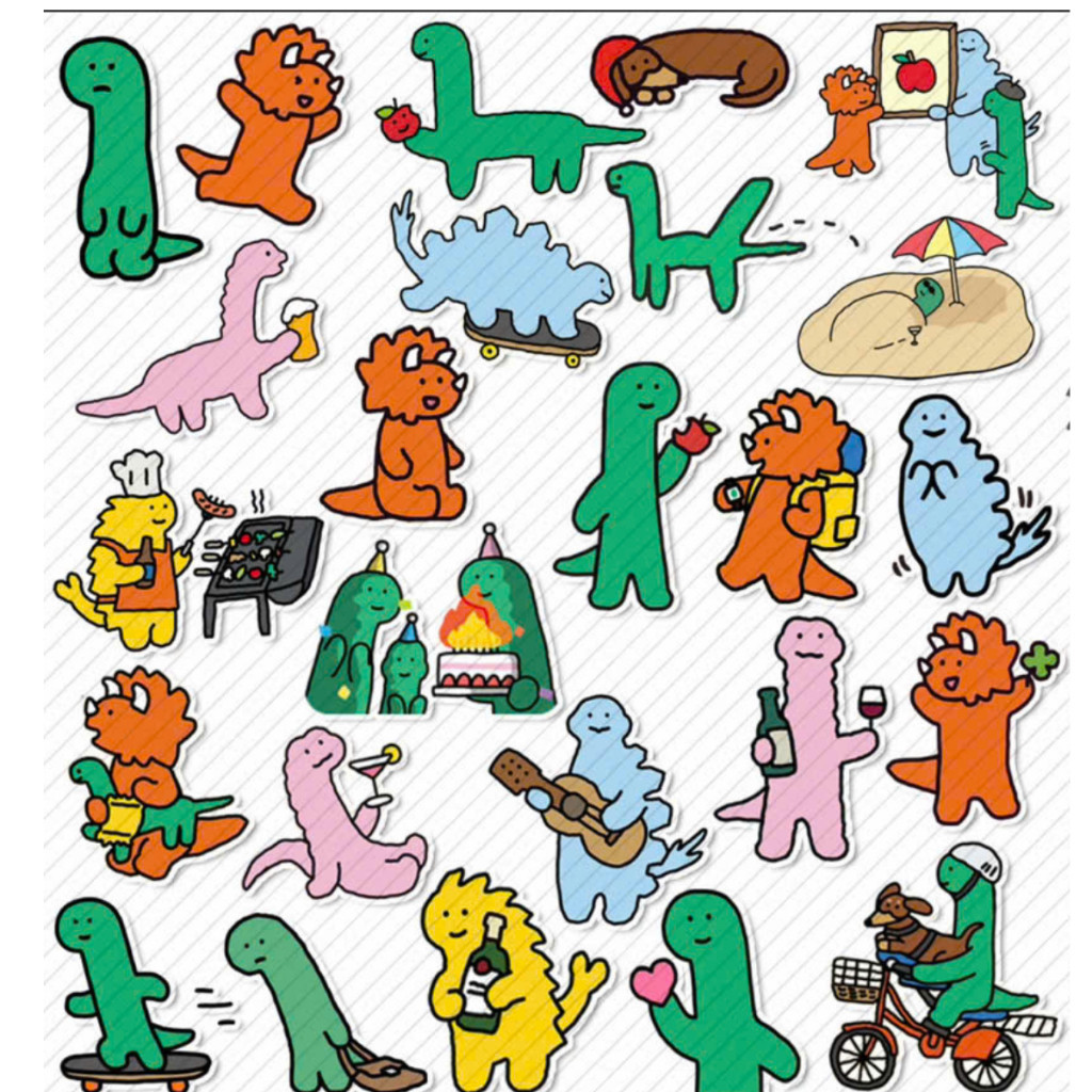 50 สติ๊กเกอร์เกาหลี Joguman Cute Dinosaurs สําหรับกระเป๋าเดินทาง รถเข็นเด็ก เคส สติ๊กเกอร์โทรศัพท์