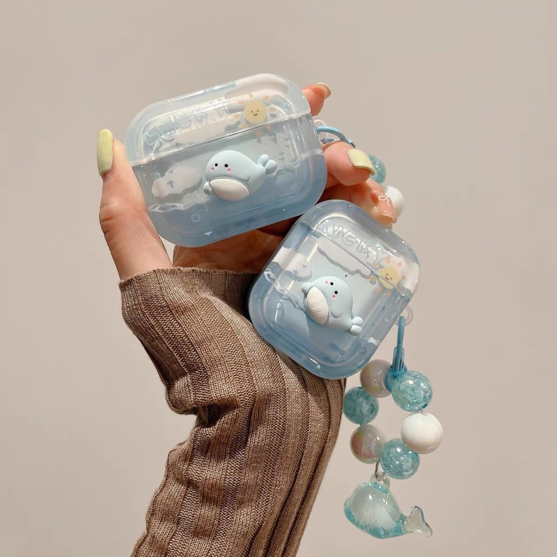 Siam【 #8 ปลาฟ้า 】เคสหูฟัง i12 i11 i13 เคสใสการ์ตูนนูน 1 2 3 เคสหูฟังบลูทูธ gen gen1 gen2 เคสหูฟังไร้