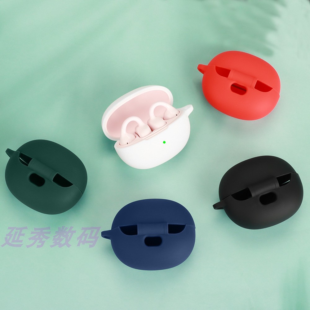 แฟชั่นCase เข้ากันได้กับ Baseus Bass BC1 สีทึบซิลิโคนหูฟังปกอ่อนพร้อมตะขอ