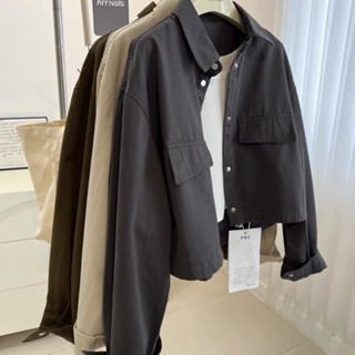 เสื้อแจ็คเก็ตสไตล์เกาหลี Unisex แบบ Lapel Cargo สำหรับผู้หญิ…