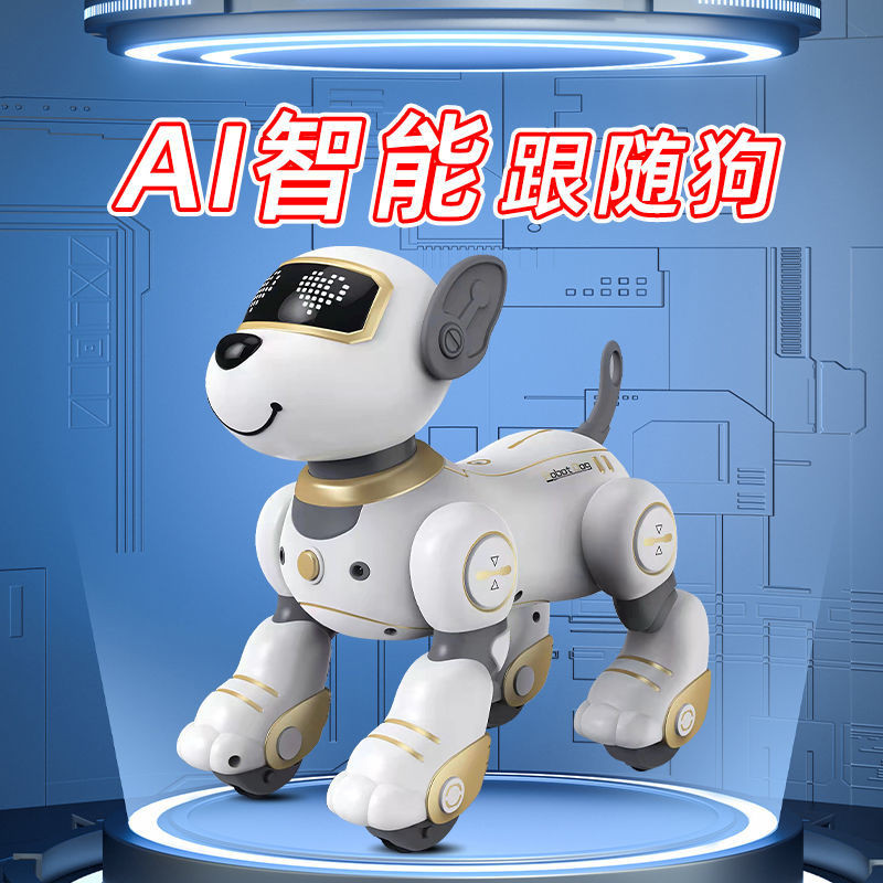 ก AI หุ่นยนต์สุนัขอิเล็กทรอนิกส์หุ่นยนต์สุนัข AIหุ่นยนต์อัจฉริยะสุนัขสีดําเทคโนโลยีหุ่นยนต์สุนัขสุ่มหุ่นยนต์ของเล่นชายหญิงการศึกษาประกอบของเล่นเด็กวันหยุดของขวัญวัน บีพีเอชดี