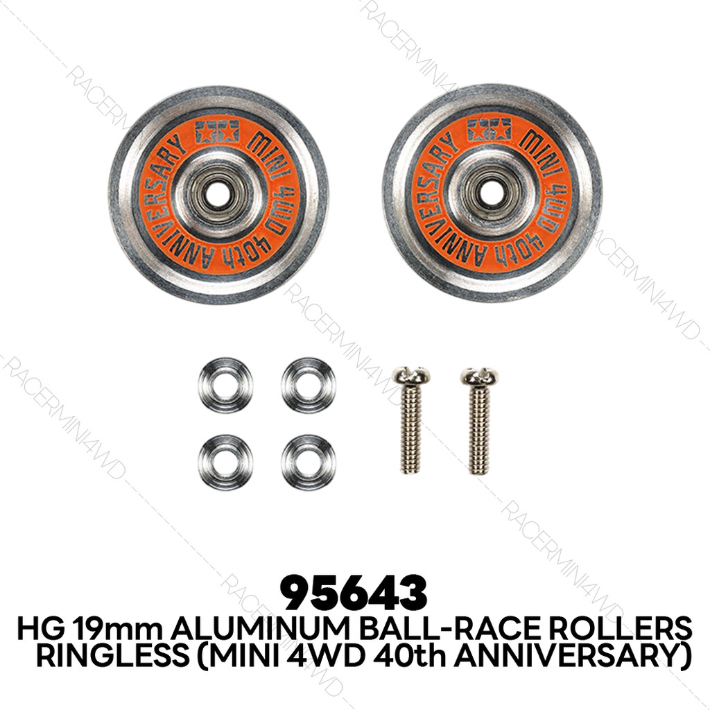 TAMIYA HG 19mm Aluminum Ball-Race Rollers (Ringless) Mini 4WD 40th Anniversary 95643