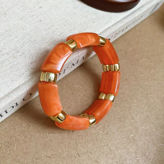 [Jewbeauty] สร้อยข้อมือทรงกลมสี่เหลี่ยม แฟชั่นย้อนยุค การออกแบบเฉพาะบุคคล เครื่องประดับทำมือ