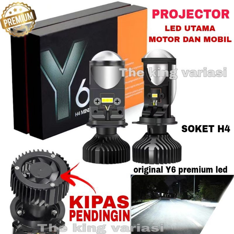 BRIGHT ไฟหน้ารถยนต์ PROJECTOR Y6 LED Mini Biling Laser PREMIUM ORIGINAL SOCKET H4 / ไฟหน้ารถยนต์ H4 