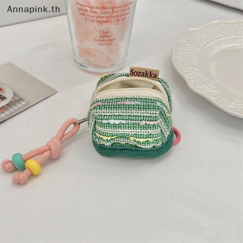 Annapink.th กระเป๋าใส่เหรียญน่ารักและพกพาหูฟังไร้สายเคสป้องกันกระเป๋าสตางค์ EN