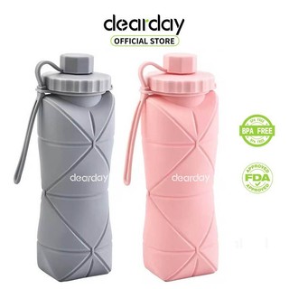 Dearday Large Capacity Silicone Folding Water Bottle Portable Retractable Water Cup Sports Water Kettle Travel