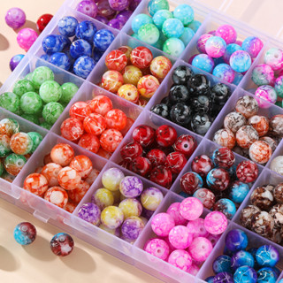 St. kunkka 20-100 ชิ้นลูกปัดแก้ว 4-10 มิลลิเมตรสองสีรอยเปื้อ…