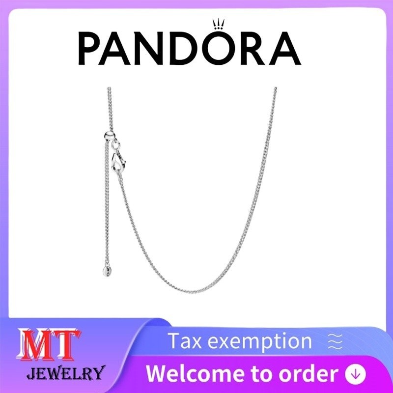 ขายร้อน100% S925เงินสเตอร์ลิงคู่สุภาพสตรี Pandora เครื่องประดับ DIY curb CHAIN สร้อยคอ398283