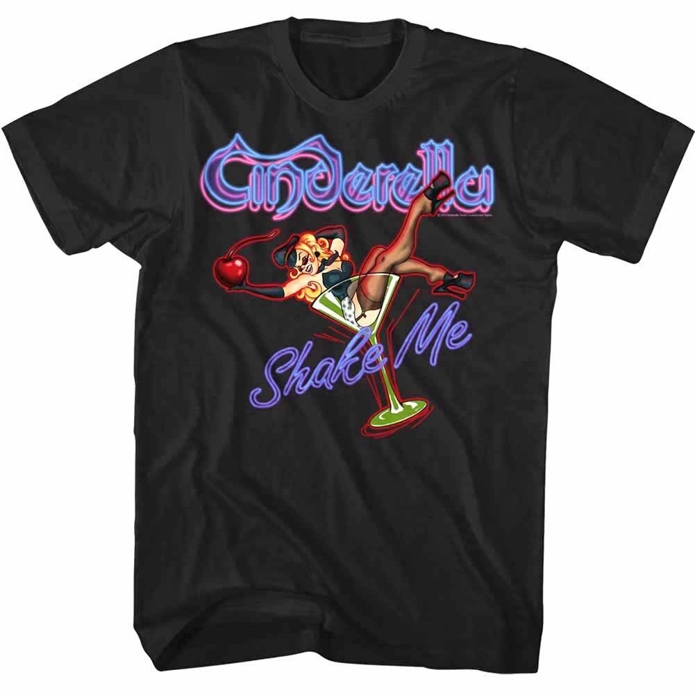 Cinderella Shake Me อัลบั้ม Cover Art เสื้อยืดผู้ชายค็อกเทล Glam Rock Band Merch