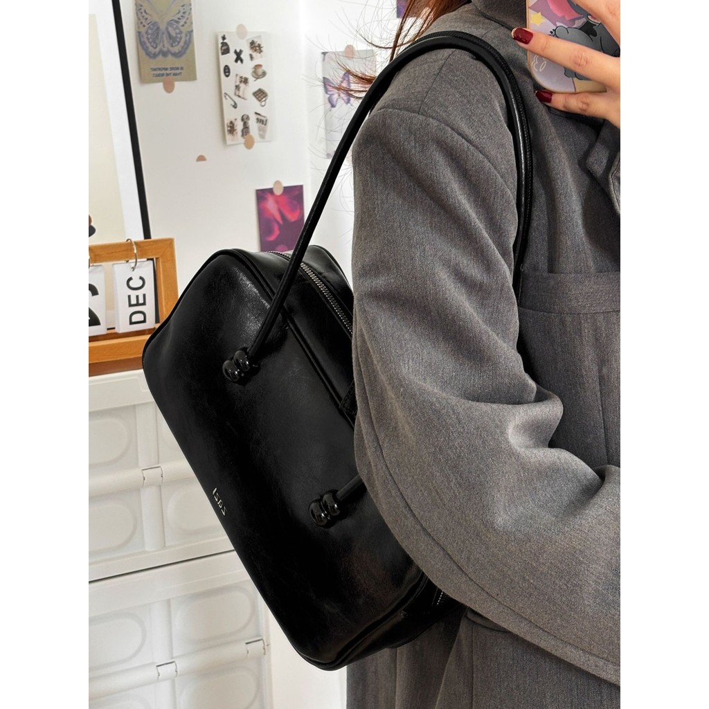 Deere Jack กระเป๋าสะพายสตรีเกรดสูง Frosted ความจุขนาดใหญ่ Vintage Suede Niche Boston Tote Bag