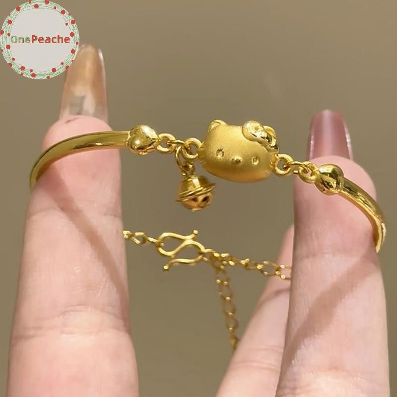 Onepeache น่ารัก Sanrio สร้อยข้อมือ Kawaii หรูหรา Hello Kitty การ์ตูนอะนิเมะเครื่องประดับสายรัดข้อมือแฟนสําหรับสาวของขวัญวันเกิด TH