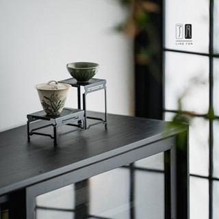 [พัดลม เหลียว] ชั้นวางศิลปะเหล็กชุดน้ําชาชั้นเก็บของห้องชาพื…