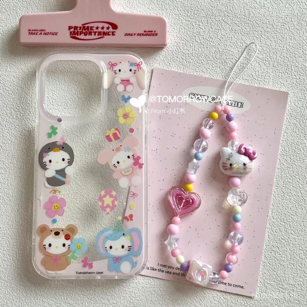 เคสมือถือลายการ์ตูน Hello Kitty Apple 15PROMAX เคสนิ่ม14/13/12 XR/xsmax/8กันกระแทก7P โปร่งใส11pro 13