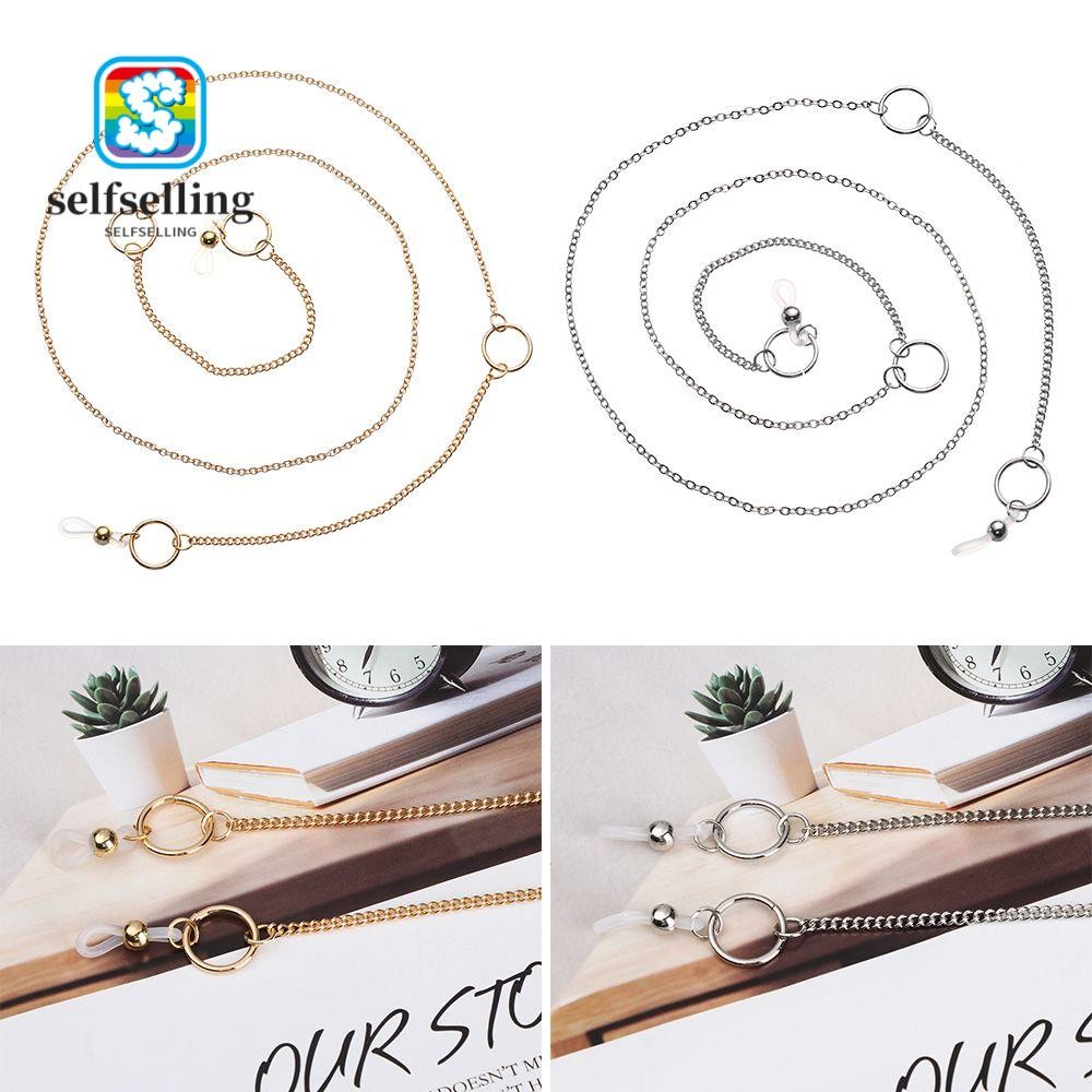 Selfs Eyedress Lanyard โลหะแฟชั่น Silver Gold Strap Cord Holder