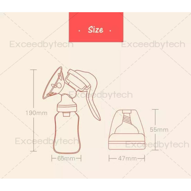 BUYBUYTECH breast pump เครื่องปั๊มนม เครื่องปั๊มนมคอเฉียง ที่ปั๊มนมสำหรับคุณแม่ ที่ปั๊มนมแบบมือ ชุดปั้มนม 4.6 PUMP รูปที่ 2