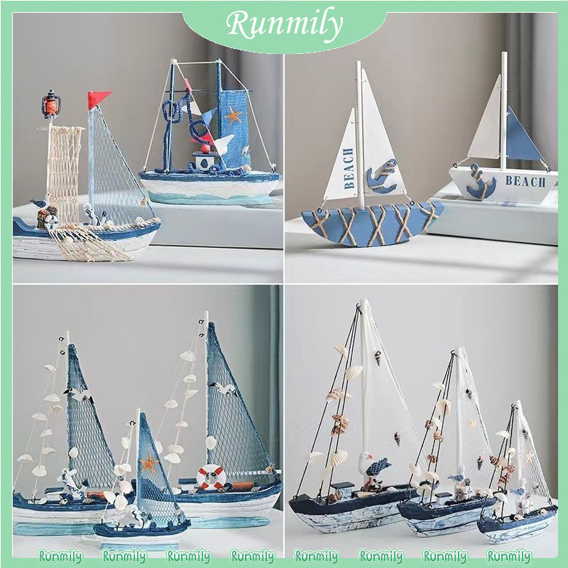 โมเดลเรือใบ ไม้ งานฝีมือ สําหรับตกแต่งบ้าน ห้องนั่งเล่น ตกแต่งทะเล ของแต่ง