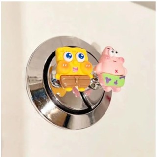 ปุ่มกดชักโครก ปุ่มกดสวิตช์ชักโครก ลายการ์ตูนสพันจ์บ็อบ น่ารั…