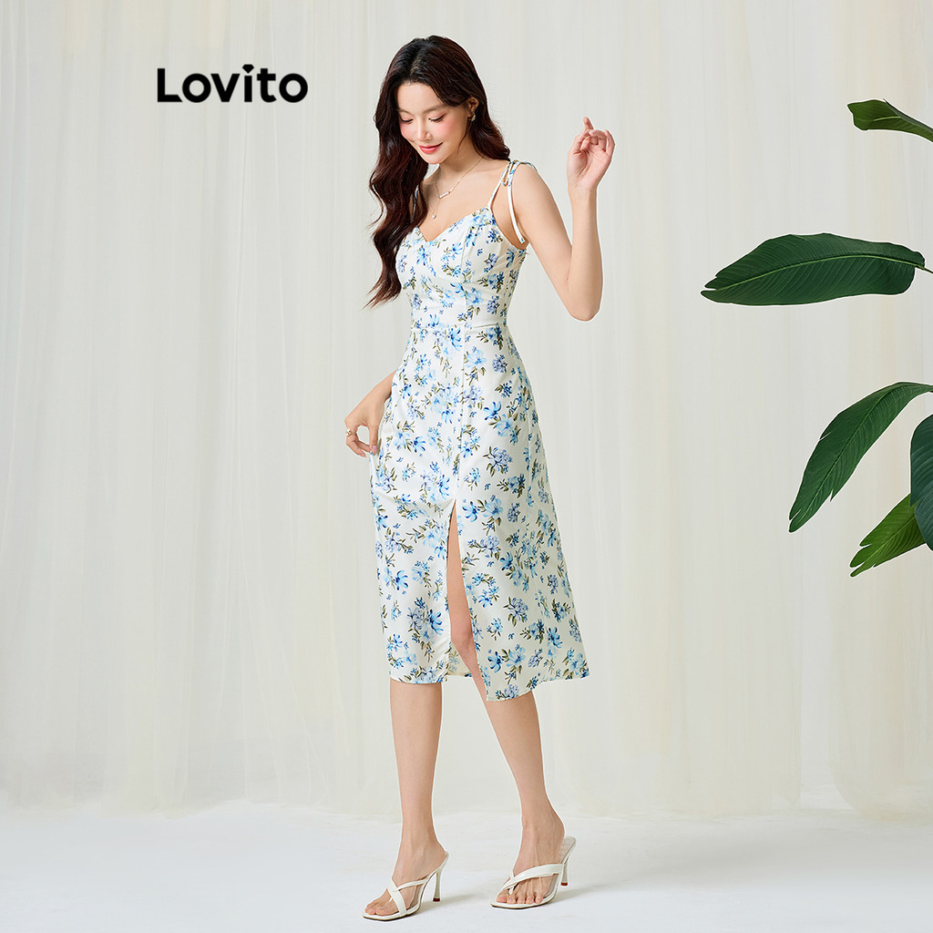 Lovito ชุดเดรสลายดอกไม้เล็ก ๆ สำหรับผู้หญิง L116MD059
