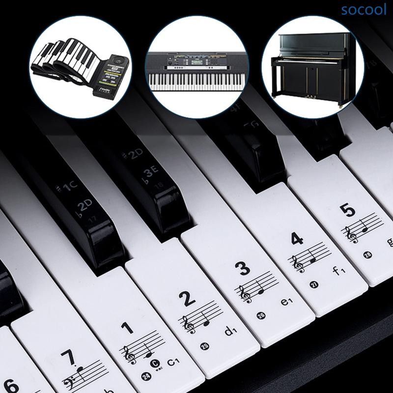 54/61/88 Keys Piano Keyboard Stickers Electronic Keyboard for Key Piano Stave