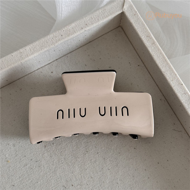 Rubuyou French Style Retro Hair Claw Clip Slouchy Style Shark Clip High-end Double-sided Hair Clip