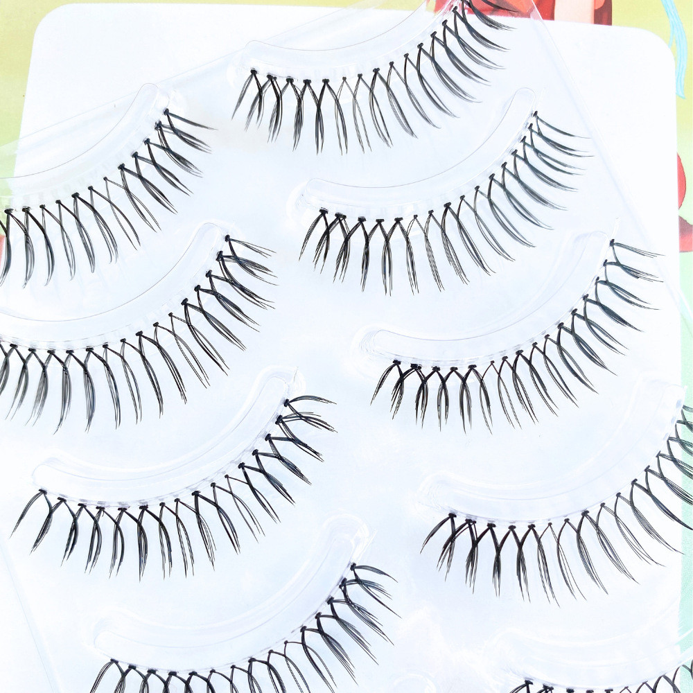 👸5 คู่ Cross ขนตาปลอม U-รูปก้านโปร่งใสการ์ตูน Eye แต่งหน้านํากลับมาใช้ใหม่ Natural Lash Extension - รูปที่ 5