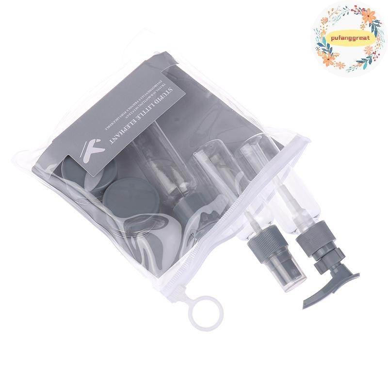 Pufanggreat Travel Bottles Kit แบบพกพาแยกเครื่องสําอางตัวอย่างขวดเปล่าชุดเดินทางสกินแคร์โลชั่นน้ําแชมพูครีม TH