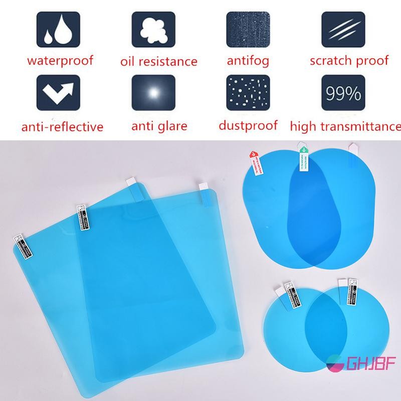 GHJBF] 2 ชิ้นแฟชั่นกระจกมองหลังกันฝน Anti-Fog Rain-Proof Film สติกเกอร์ คอเต่า SsnkNamh