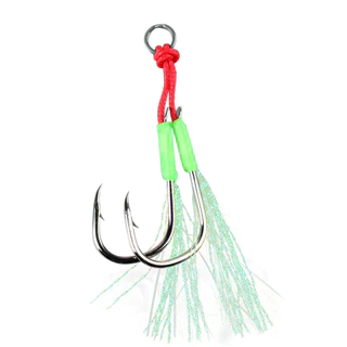 1pcs Luminous Fishing Hook 10 #-20 # Assist Hook jig Lure Double Slow Fast คู่ Jigging Fish jig Assist Hooks