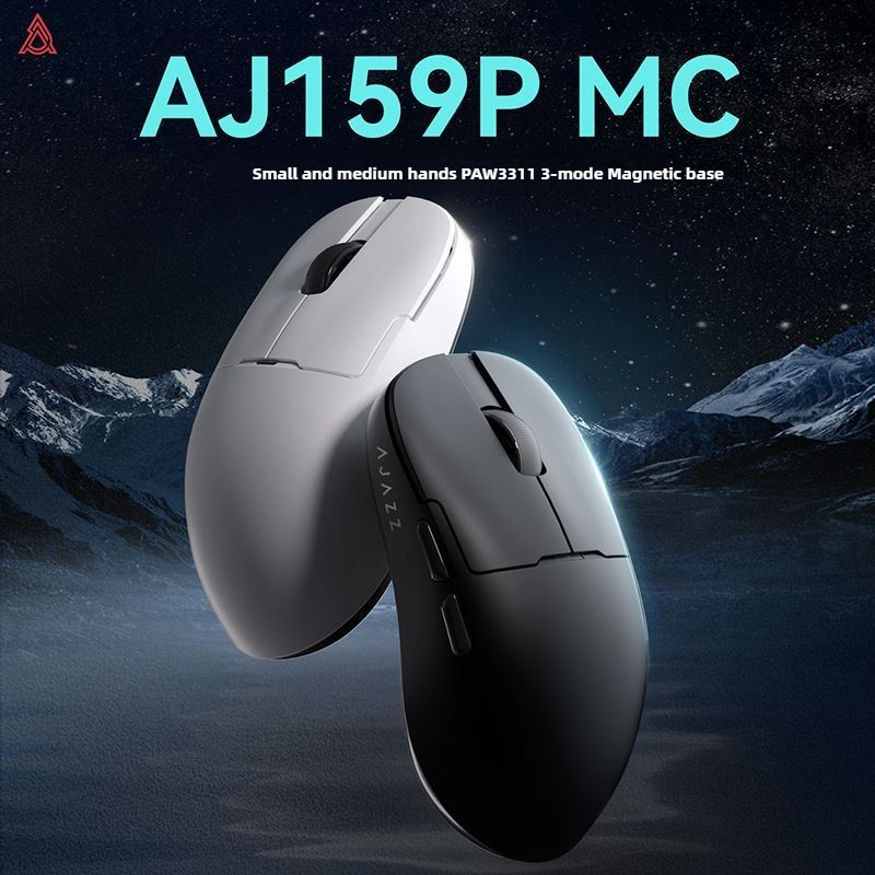 AJAZZ AJ159P MC เมาส์ไร้สาย 3 โหมด PAW3311 น้ําหนักเบาพร้อมฐานชาร์จแม่เหล็กสําหรับ Esports Game Offi