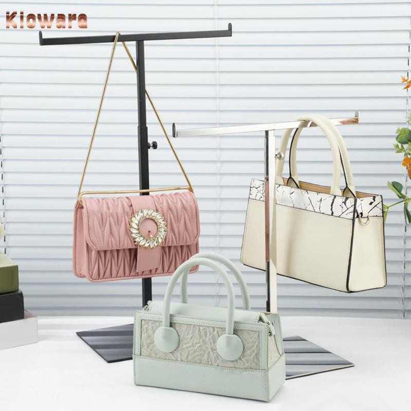 Kloware ชั้นวางกระเป๋าถือ ชั้นวางสร้อยคอ ชั้นวางเครื่องประดับ ตะขอคู่ ตกแต่งห้องบนเดสก์ท็อป